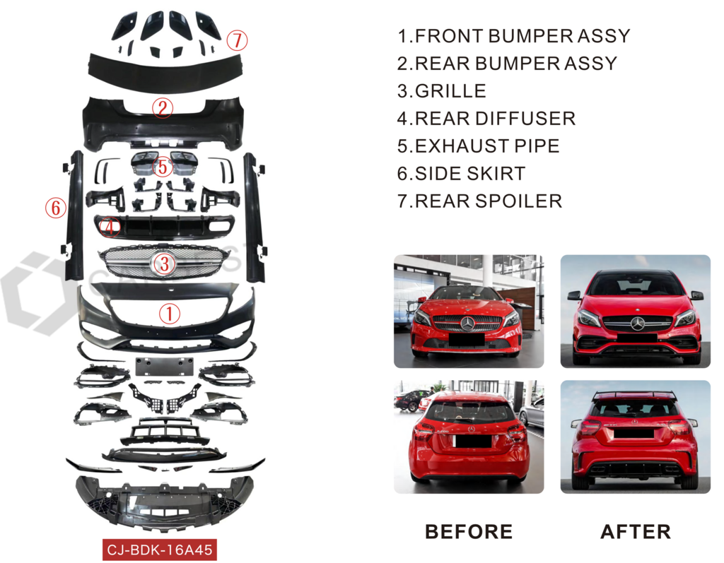 Комплект обвісів (A45 AMG) для Mercedes A-сlass W176 2012-2018 рр