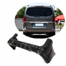 Накладка на задній бампер з дифузором (2014-2019, Пластик + карбон) Mercedes Vito/V-class W447 2014- рр.