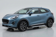 Бокові пороги Vision New Grey (2 шт., Алюміній) Ford Puma 2019- рр.