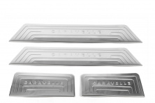 Накладки на внутрішні пороги (Omsa, нерж) 4 порога для Volkswagen T5 Caravelle 2004-2010 рр