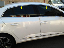 Верхня окантовка вікон (Sedan, 6 шт, нерж) OmsaLine - Італійська нержавійка Renault Megane IV 2016-2025 рр.