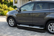 Бокові пороги Mevsim Grey (2 шт., Алюміній) Ford Kuga 2008-2013 рр.