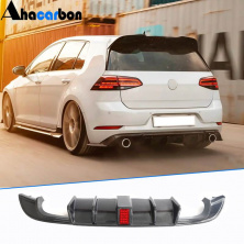 Дифузор заднього бампера (для R-Line HB 2017-2020, Карбон) Volkswagen Golf 7/E-Golf 2012-2020 рр.