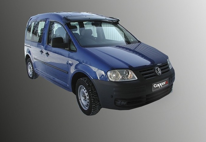 Козирьок на лобове скло (чорний глянець, 5мм) для Volkswagen Caddy 2004-2010 рр