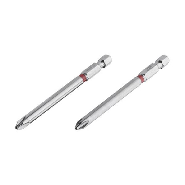 Комплект отверточных насадок PH2 1/4*90мм, S2, уп. 2 ед., STORM