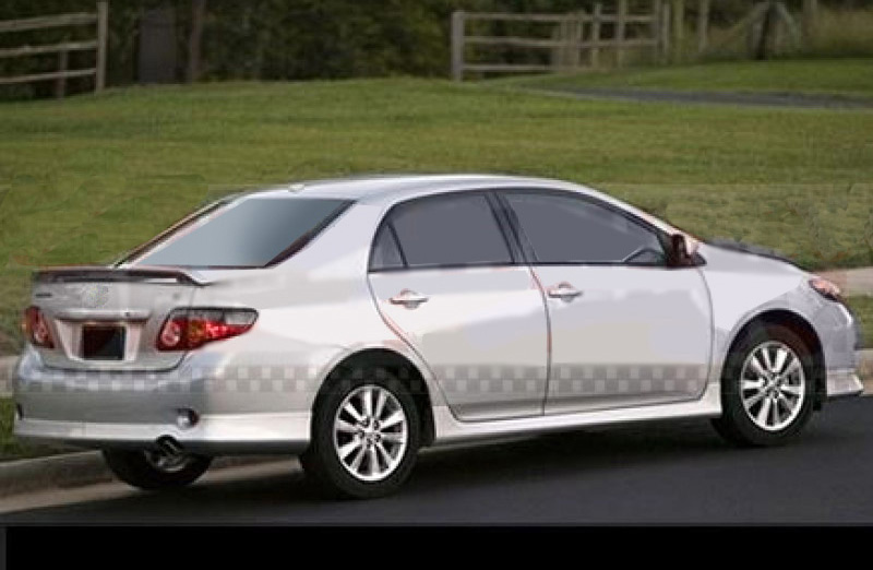 Накладка на задній бампер (під фарбування) для Toyota Corolla 2007-2013 рр