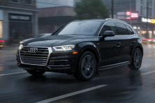Бокові пороги Tayga Black (2 шт., Алюміній) Audi Q5 2017-2025 рр.