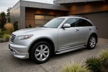 Бокові пороги Maydos V2 (2 шт., Алюміній) Infiniti FX 2003-2008 рр.