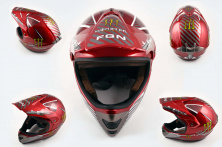 Шолом кросовий (mod: Skull) (size: XL, червоний) MONSTER ENERGY