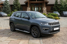 Бокові пороги Tayga V2 (2 шт., Алюміній) Jeep Compass 2016- рр.