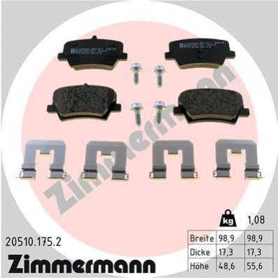 Колодки гальмівні задні Geely Monjaro ZIMMERMANN