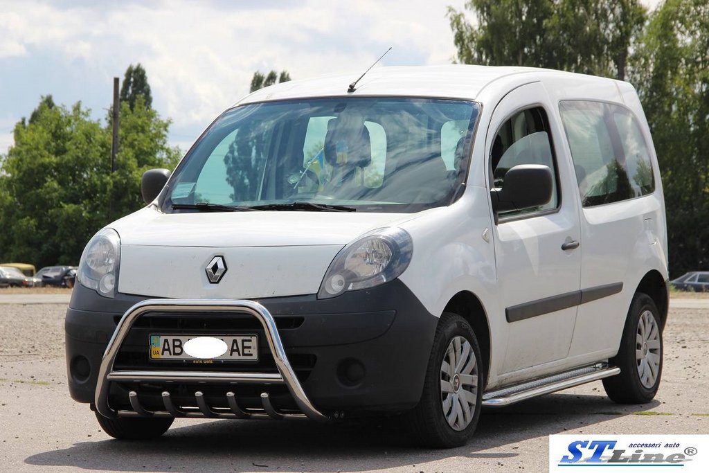 Кенгурятник WT003/004 (нерж.) без напису, 51 мм для Renault Kangoo 2008-2020 рр