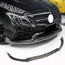 Накладка на передній бампер Lip V4 (для SD C63 AMG 2015-2019, Карбон) Mercedes C-сlass W205 2014-2021 рр.