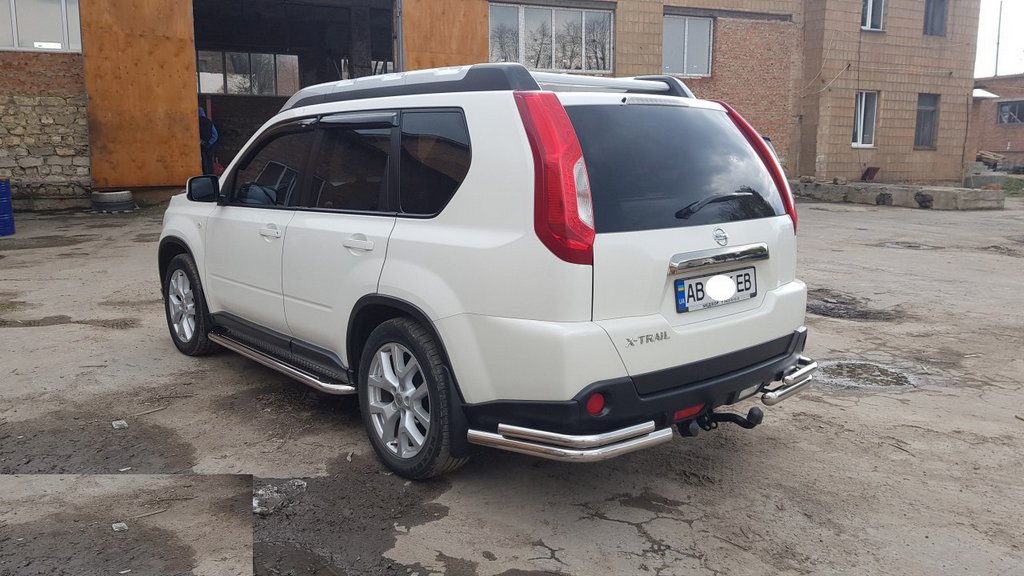 Задні кути AK003-Double (2 шт., нерж.) для Nissan X-trail T31 2007-2014рр