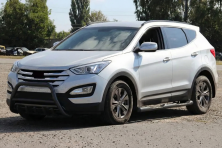 Передня дуга WT003 Black (нерж.) Hyundai Santa Fe 3 2012-2018 рр.