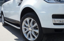 Бокові пороги Tayga Grey (2 шт., Алюміній) Land Rover Discovery V 2017- рр.