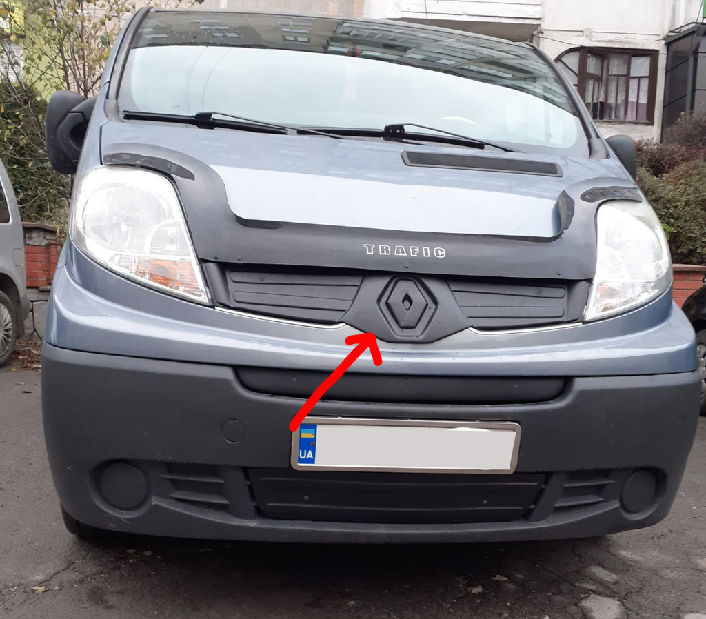 Зимова верхня накладка на решітку 2001-2007, Глянцева для Renault Trafic рр