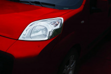 Накладки на фари (2 шт, нерж.) OmsaLine - Італійська нержавійка Fiat Fiorino/Qubo 2008-2024 рр.