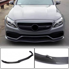 Накладка на передній бампер Lip V2 (для SD C63 AMG 2015-2019, Карбон) Mercedes C-сlass W205 2014-2021 рр.