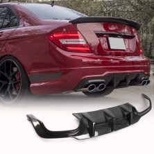 Дифузор заднього бампера V3 (для AMG SD/Coupe 2012-2014, Карбон) Mercedes C-class W204 2007-2015 рр.