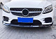 Передня лип накладка V2 1234 Upgrade (чорна, 2018-2021) для Mercedes C-сlass W205 рр
