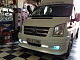 Накладка на передній бампер (2006-2014, DRL, з ґратами) для Ford Transit рр