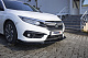 Накладка на передній бампер ЛИП V1 (чорна) для Honda Civic Sedan X 2016-2021 рр